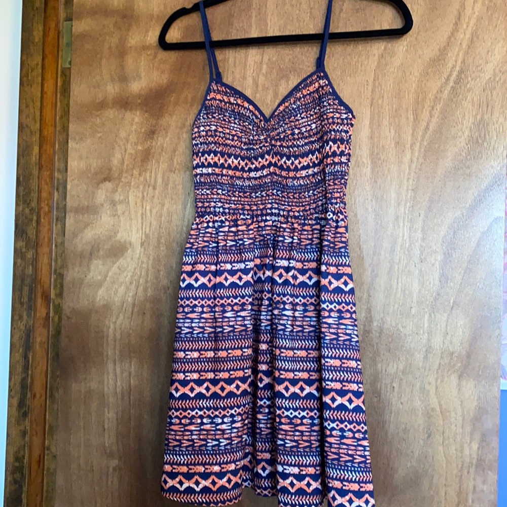 Tribal Print Mini Flowy Dress